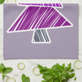 紫の串に刺されたクリスマスツリーのタオル キッチンタオル (折り畳み)