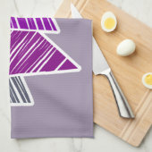 紫の串に刺されたクリスマスツリーのタオル キッチンタオル (四つ折り)