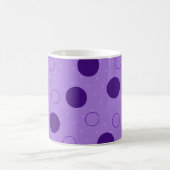 紫の丸とドパターン（の模様が）あるット コーヒーマグカップ (中央)