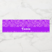 紫の丸のドットのパターン ペットボトルラベル (シングルラベル)