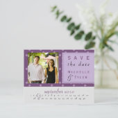 紫の丸の日付カードの保存 案内ポストカード (スタンド正面)