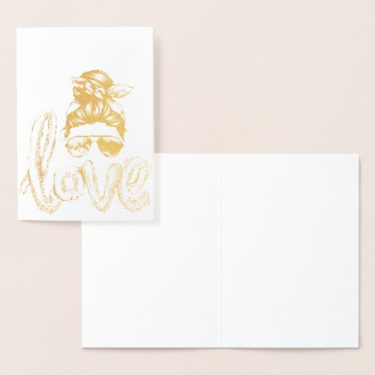 紫の乙女メガネ バレンタインデーの愛 箔カード (ディスプレー)