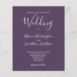 紫の予算スクモダンリプト結婚式招待状