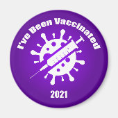 紫の予防接種を受けた マグネット (正面)