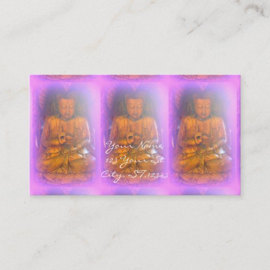 紫の仏像3体 名刺 (正面)