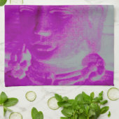 紫の仏頭タオル キッチンタオル (折り畳み)