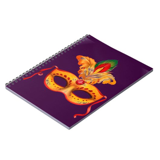 紫の仮装王室のマスクmardi gras ノートブック (左側)