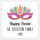 紫の仮面衣装のプリムパープル スクエアシール (正面)