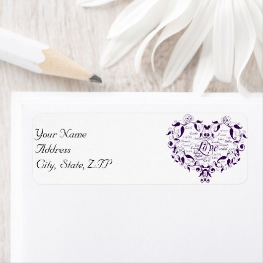 紫の住所 シール (インサイチュ)