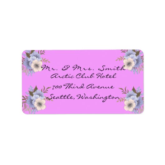 紫の住所 シール (正面)