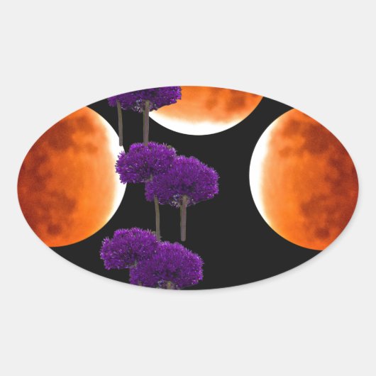 紫の侵入 楕円形シール (正面)