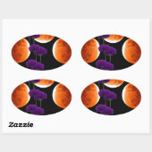 紫の侵入 楕円形シール (シート)