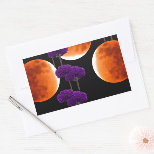 紫の侵入 長方形シール (封筒)