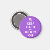 紫の保丸い磁石に落ち着いて開花 マグネット (正面/裏面)