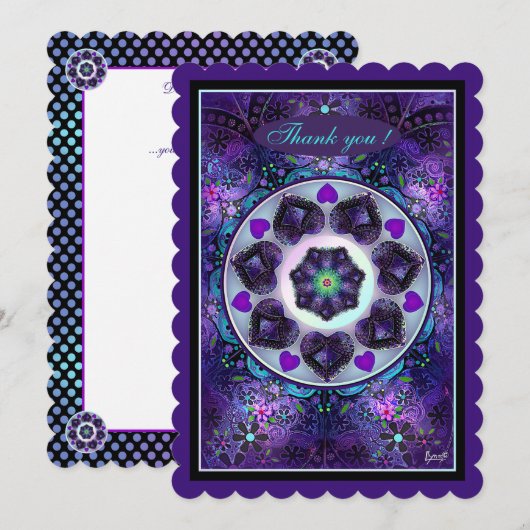 紫の傘とハート.7 (正面/裏面)