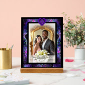 紫の傘とハート.7 アクリルサイン (ウェディング)