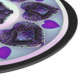 紫の傘とハート.7 カッティングボード (角)