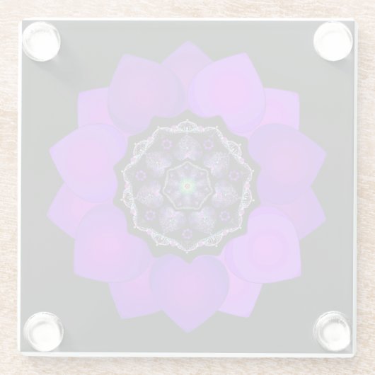 紫の傘とハート.7 ガラスコースター (裏面)