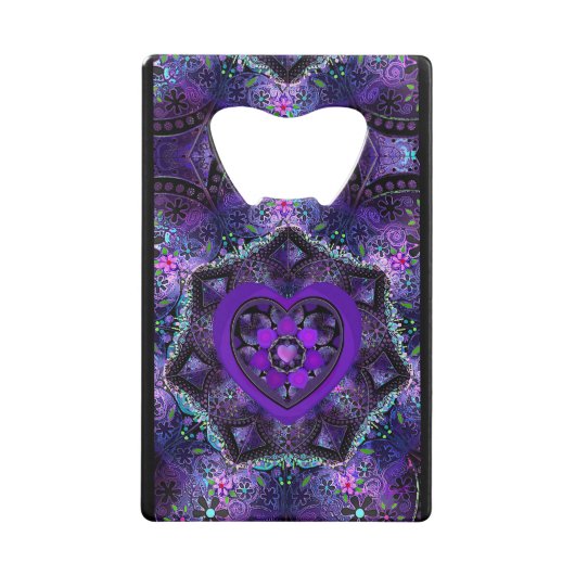 紫の傘とハート.7 クレジットカード栓抜き (正面)