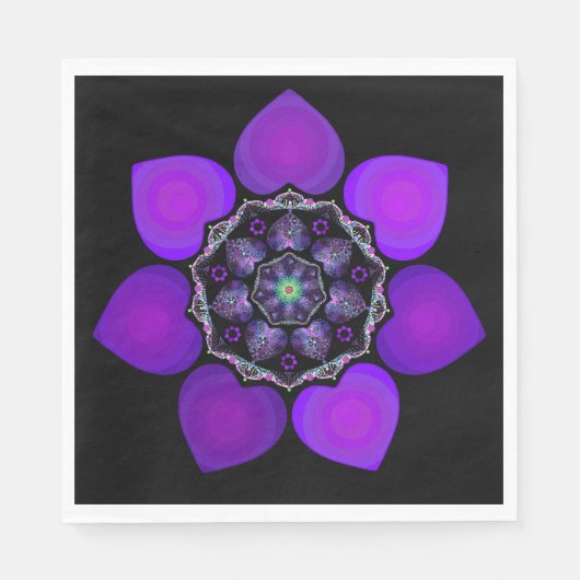 紫の傘とハート.7 スタンダードランチョンナプキン (正面)