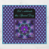 紫の傘とハート.7 スパークリングワインラベル (シングルラベル)