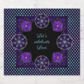 紫の傘とハート.7 スパークリングワインラベル (シングルラベル)