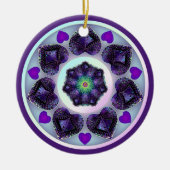 紫の傘とハート.7 セラミックオーナメント (正面)
