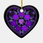 紫の傘とハート.7 セラミックオーナメント (正面)
