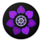 紫の傘とハート.7 セラミックノブ (正面)