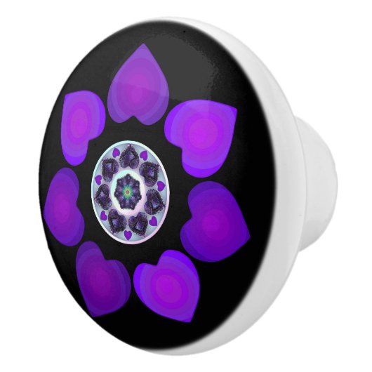 紫の傘とハート.7 セラミックノブ (右)