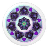 紫の傘とハート.7 セラミックノブ (正面)