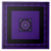 紫の傘とハート.7 タイル (正面)