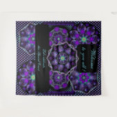 紫の傘とハート.7 タペストリー (正面(横))