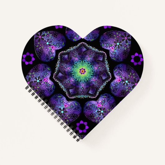 紫の傘とハート.7 ノートブック (正面)