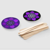 紫の傘とハート.7 ハンドファン (組立なし)