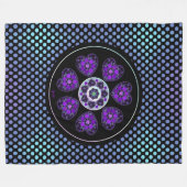 紫の傘とハート.7 フリースブランケット (正面(横))