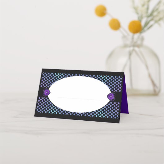 紫の傘とハート.7 プレイスカード (正面)