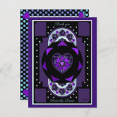 紫の傘とハート.7 ポストカード (正面/裏面)