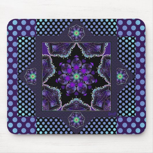 紫の傘とハート.7 マウスパッド (正面)