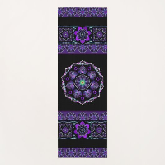 紫の傘とハート.7 ヨガマット (正面)