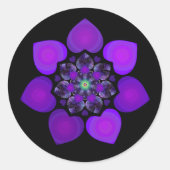 紫の傘とハート.7 ラウンドシール (正面)