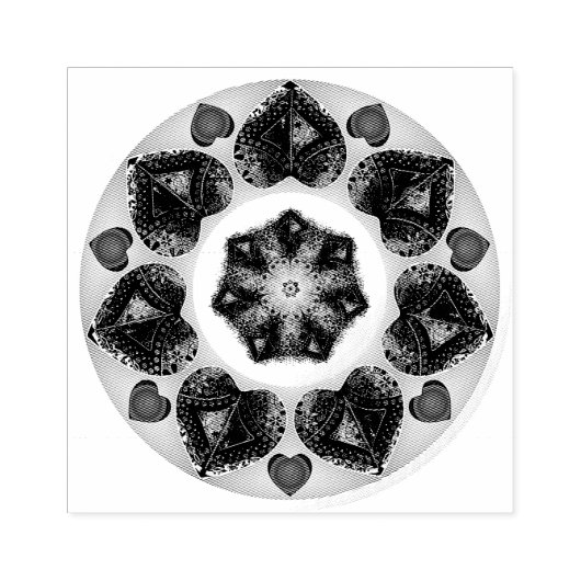 紫の傘とハート.7 ラバースタンプ (インプリント)