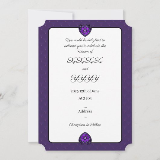 紫の傘とハート.7 招待状 (裏面)