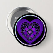 紫の傘とハート.7 缶バッジ (正面&裏面)