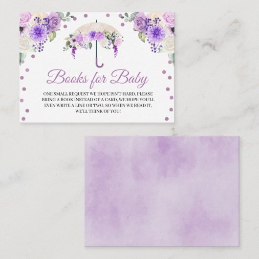 紫の傘の本(ベビー格納カード用) エンクロージャーカード (正面/裏面)