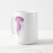 紫の光クラゲ コーヒーマグカップ (正面左)