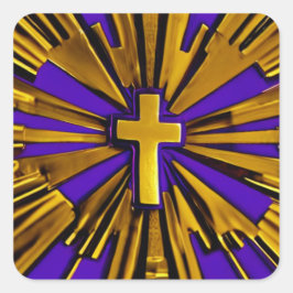 紫の光線の十字架 スクエアシール