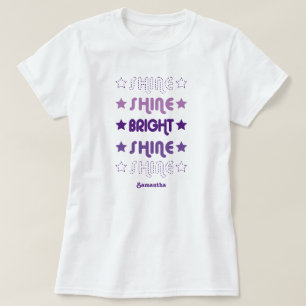 紫の光。シャイン。明るい。シャイン。シャイン。 Tシャツ