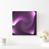 紫の光 スクエア壁時計 (ホーム)