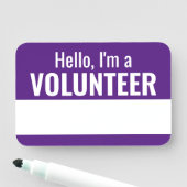 紫の再利用可能なボランティアチームのメンバーのドライイレース 名札 (インサイチュ)